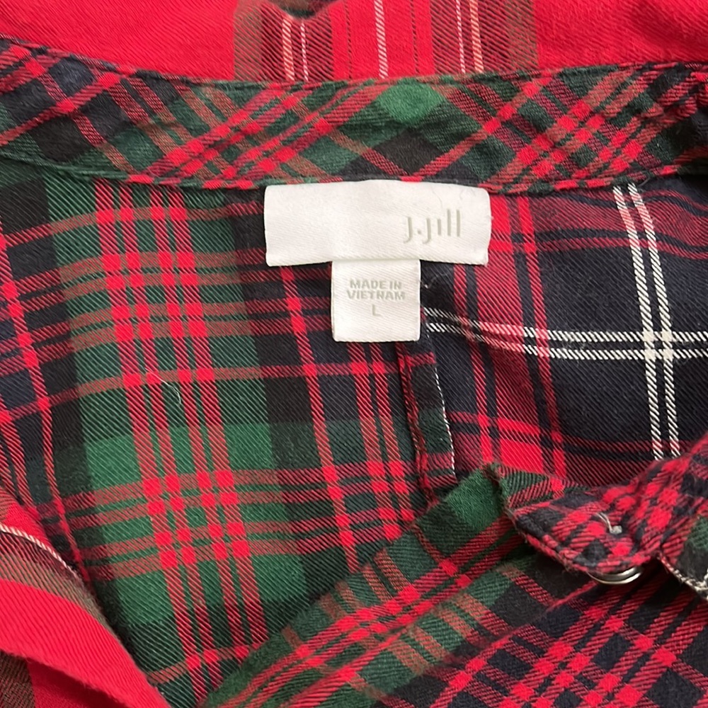 J. Jill Multicolor Plaid Button Down Shirt - Picture 3 of 8